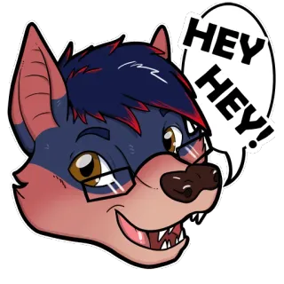 👋 fa2c60fb HEY HEY! Furry, Antropomorfo, Cartone animato, Animale, Saluto, Fumetto, Occhiali whatsapp sticker