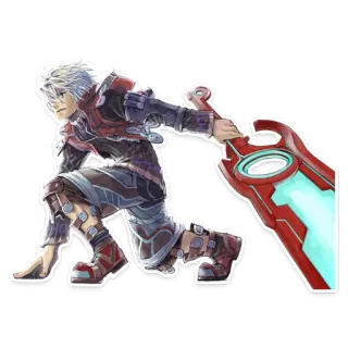 👦 bda713cb Shulk Xenoblade Chronicles Shulk, Xenoblade Chronicles, Jeu vidéo, Personnage, Épée, Anime telegram sticker