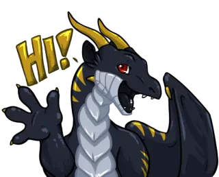 😀 567efa6f HI! naga, salam, hai, fantasi, binatang, makhluk mitos whatsapp sticker