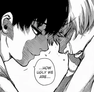 ☠️ 52d5f6c2 ...HOW UGLY WE ARE... Anime, Mangá, Triste, Emocional, Arte, Desenho, Feio whatsapp sticker