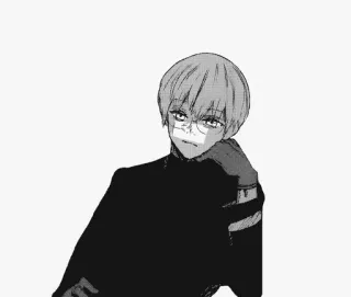 ☠️ a1561fcf Kichimura Washuu Tokyo Ghoul Anime, Óculos, Mangá, Sério, Personagem whatsapp sticker