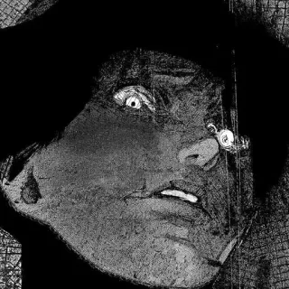 ☠️ b7eaa84b homem, olho, rosto, ilustração whatsapp sticker