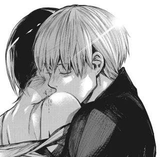 ☠️ cb3139a3 Ken Kaneki Tokyo Ghoul Anime, Abraço, Sangue, Mangá, Gore, Beijo whatsapp sticker