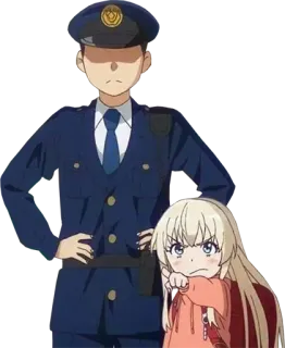 👮‍♂️ b38613cf Anime, Polizia, Uniforme, Arrabbiata, Ragazza, Ufficiale, Cartone animato, Manga telegram sticker