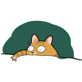 😧 1f15b36d 猫, 卡通, 贴纸, 橙色, 偷看, 猫科动物, 动物 telegram sticker