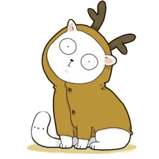 😥 26b057b0 猫, 驯鹿, 动物, 可爱, 卡通, 贴纸 telegram sticker