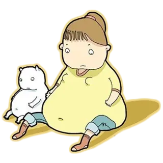 😰 aa4dc7c8 卡通, 孕妇, 怀孕, 孩子, 狗 telegram sticker