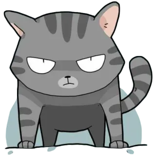 😒 e9815c8d 猫, 生气, 脾气暴躁, 卡通, 贴纸, 宠物 telegram sticker