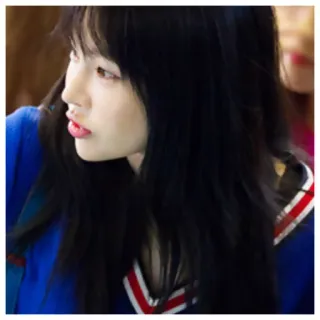 😅 39e382d4 女性, ポートレート, 黒髪, クローズアップ, 横顔 telegram sticker