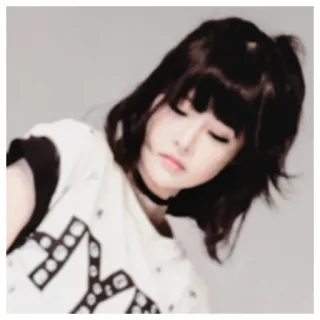 😶 8b9384c9 女性, 女の子, アジア人, 韓国人, ブルネット, チョーカー telegram sticker