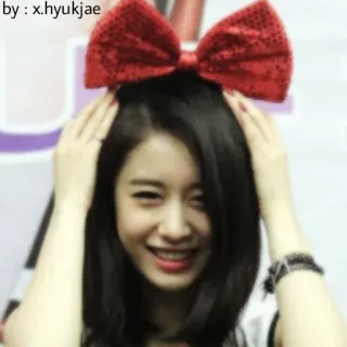 🎀 e8f28134 by : x.hyukjae woman, headband, smiling, person, portrait telegram sticker