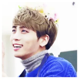 💚 3130d76b 人, 男人, 花环, 肖像, 快乐, 微笑 telegram sticker