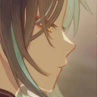 🪀 0492acd7 Anime, Profil, Rambut hijau, Seni, Ilustrasi telegram sticker