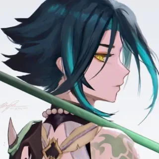 🪀 7707f6e2 Xiao Genshin Impact Anime, Video game, Karakter, Fantasi, Xiao, Genshin Impact telegram sticker