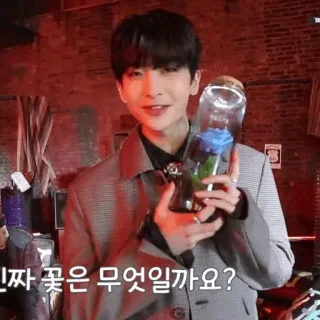 🥀 3a93e785 진짜 꽃은 무엇일까요? flor, rosa, planta, rosa azul, coreano telegram sticker