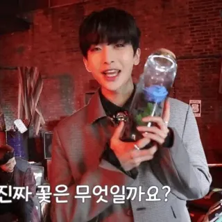 🥀 3f555a83 진짜 꽃은 무엇일까요? flor, hombre, rosa, tarro, coreano, interior telegram sticker