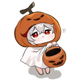 ☁️ 643f4c88 Halloween, Chibi, Abóbora, Fantasma, Fofo, Kawaii telegram sticker