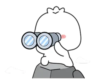 🌟 3e649ddb 双筒望远镜, 看, 搜索, 卡通, 角色 whatsapp sticker