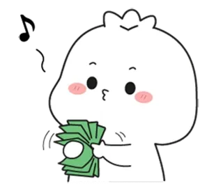 🌟 4bc6673c 钱, 可爱, 卡通, 斑点, 现金 whatsapp sticker