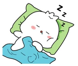 🌟 63b4d36f 睡眠, 睡觉, 可爱, 枕头, 毯子, zzz whatsapp sticker