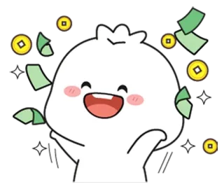 🌟 6aba529c 饺子, 钱, 财富, 卡通, 卡哇伊, 可爱 whatsapp sticker