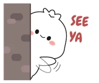 🌟 78adfb14 SEE YA 可爱, 卡通, 角色, 再见, 偷看 whatsapp sticker
