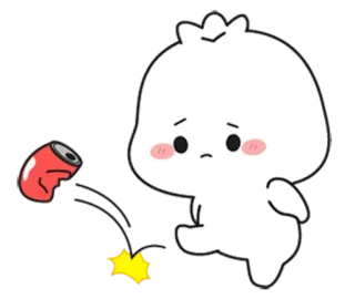 🌟 bcde5000 贴纸, 卡通, 可爱, 角色, 悲伤, 踢 whatsapp sticker