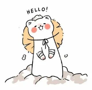 🥢 e7521b85 HELLO! 귀여운, 곰, 안녕하세요, 만화, 캐릭터, 인사 telegram sticker