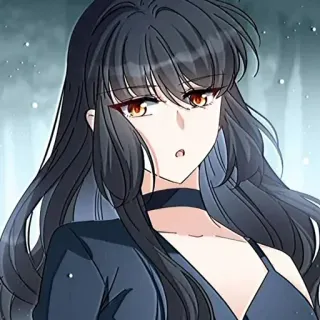 👍 a1321e8d wanita, anime, kartun, gadis, rambut panjang, choker whatsapp sticker