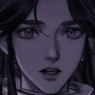 🫐 44340e9c anime, portrait, face, eyes, monochrome, art telegram sticker