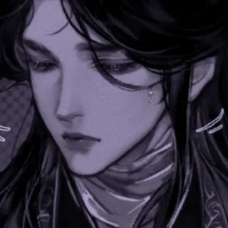 🫐 bc425d35 man, person, portrait, illustration, sad, crying telegram sticker