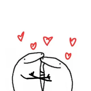 💚 52ddb0f2 Liebe, Herz, Strichmännchen, Umarmung, Cartoon, Süß, Beziehung, Freundschaft whatsapp sticker