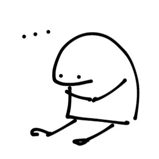 😔 b99ee5ee Meme, Minimalistisch, Strichmännchen, Nachdenklich, Denkend, Simpel, Strichzeichnung whatsapp sticker