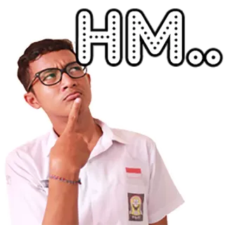 😪 4294fe22 HM... berpikir, hm, pertanyaan, merenung, indonesia, kacamata telegram sticker