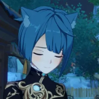 📎 59e93ace Xingqiu Genshin Impact xingqiu, genshin impact, personagem de videogame, estilo anime, cabelo azul, fantasia, fofo telegram sticker