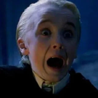 😱 5f9a1fee Draco Malfoy Harry Potter 드레이코 말포이, 톰 펠튼, 해리 포터, 스크림, 충격, 놀람, 무서움 telegram sticker