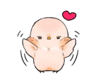 ❤️ 16f82393 귀여운, 새, 하트, 카와이, 동물, 병아리, 사랑 telegram sticker