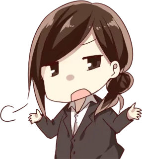 🙄 46cc9314 치비, 애니메이션, 만화, 만화영화, 여자, 사람, 표정, 제스처 telegram sticker