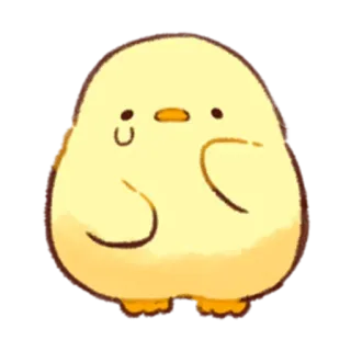 😢 4985fead 귀여운, 카와이, 병아리, 새, 만화, 노란색, 동물 telegram sticker