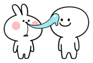 😋 894ab3c7 만화, 토끼, 캐릭터, 웃긴, 유머, 추상, 단순한 telegram sticker