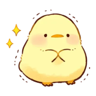 😍 90de3b01 닭, 귀여운, 카와이, 동물, 새, 노란색 telegram sticker