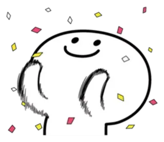 😂 9b940361 축하, 종이 조각, 행복, 만화, 기쁨, 재미 telegram sticker