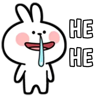 😋 bddd3cdc HE
HE 토끼, 귀여운, 헤헤, 만화, 웃긴, 스티커 telegram sticker