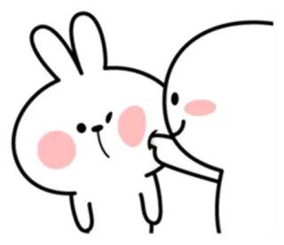 👉 ffbe2720 토끼, 만화, 귀여운, 카와이, 스티커, 하얀색 telegram sticker