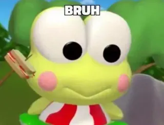 🍄 50c567a6 Keroppi BRUH keroppi, frosch, sandwich, bruh, cartoon, süß telegram sticker