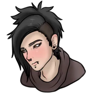 😕 684cecff Emo, Gótico, Alternativo, Piercings, Retrato telegram sticker