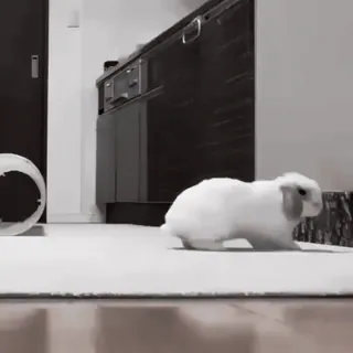 🍧 28f0f507 conejo, conejito, mascota, animal, lindo, orejas caídas, blanco, interior telegram sticker