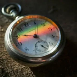 🔆 683d8d82 jam saku, waktu, antik, jam, pelangi telegram sticker