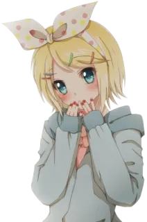 😳 07f7adb7 Rin Kagamine Anime, Vocaloid, Cartoon, Meisje, Leuk telegram sticker
