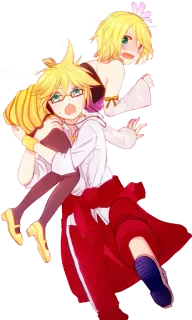 😮 92765e70 Kagamine Rin and Len Anime, Vocaloid, Kagamine Rin, Kagamine Len, Cartoon telegram sticker